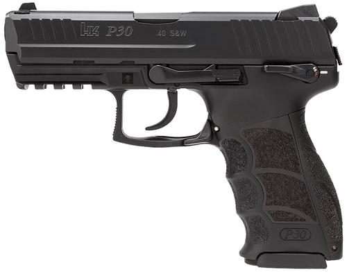 Heckler & Koch P30 V3 Pistol 81001100, 40 S&W, 3.85in, Black Interchangeable Backstrap, Black Finish, 13 Rds