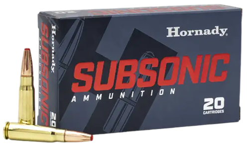 Hornady Sub-X Rifle Ammunition 80787, 7.62X39, Sub-X, 255 GR, 1050 fps, 20 Rd/Bx