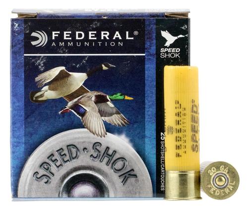 Federal Speed-Shok Shotshells WF2094, 20 Gauge, 3", 7/8 oz, 1500 fps, #4 Steel Shot, 25 Rds/bx