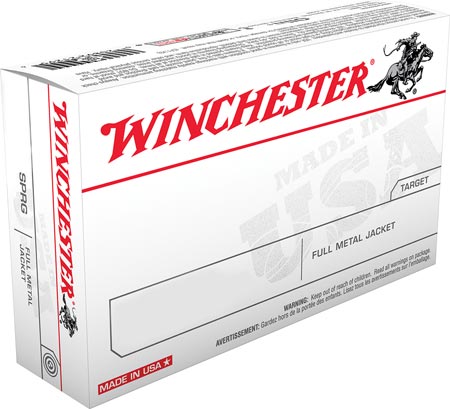 Winchester USA Pistol Ammunition Q4318, 9mm NATO, Full Metal Jacket (FMJ), 124 GR, 1140 fps, 50 Rd/bx