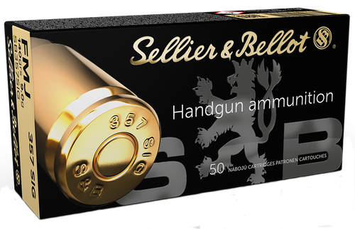 Sellier & Bellot Pistol Ammuntion SB357SIG, 357 Sig Sauer, Full Metal Jacket (FMJ), 140 GR, 1250 fps, 50 Rd/bx