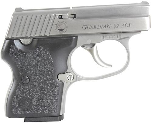 North American Guardian Pistol GUARDIAN, 32 ACP, 2 185", Black Rubber Grip, Stainless Finish, 6 Rd, Double Action Only