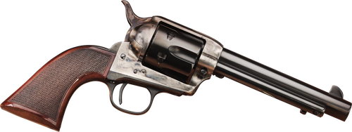 Taylors Short Stroke Smoke Wagon Revolver 556202DE, 45 Colt, 5.5", Walnut Navy Sized Grips, Case Hardened Finish, 6 Rds