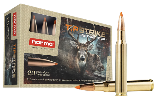 Norma Tipstrike Rifle Ammunition 20174342, 30-06 Springfield, Polymer Tip, 170 gr, 2789 fps, 20 Rd/Bx