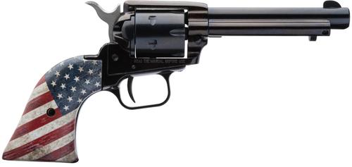 Heritage Rough Rider Revolver RR22B4USFLAG, 22 LR, 4.75", US Flag Grips, Black Oxide Finish, 6 Rds