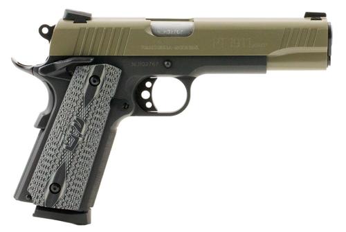 Taurus 1911 SAO Pistol 1191101SVZ, 45 ACP, 5", Black VZ Operator II Grips, Desert Sand Slide, 8 Rds