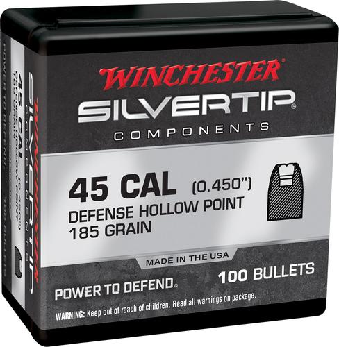 Winchester Ammo Silvertip Pistol Ammunition WB45AS185X, 45 ACP, 185 GR, 100 Rd/bx