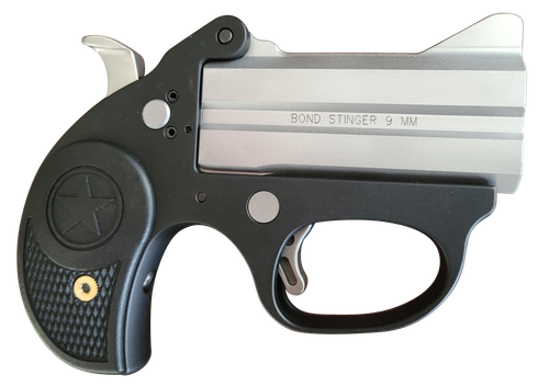Bond Arms Stinger Derringer BASL9, 9mm Luger, 3 in, Black Rubber Grip, Matte Stainless Finish, 2 Rds