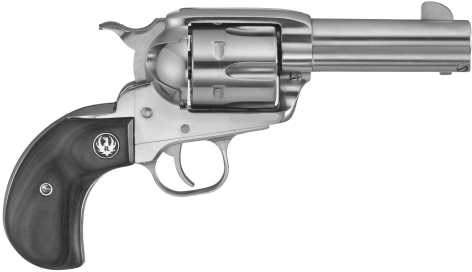 Ruger Vaquero Birds Revolver 5152, 45 ACP, 3.75 in, Black Laminate Grip, Stainless Finish, 6 Rd