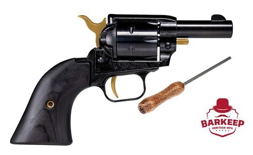 Heritage Barkeep SAO Revolver BK22B3GLD, 22 LR, 3.60", Gold Accents, Wood Grips, Black Finish, 6 Rds