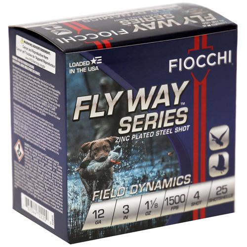 Fiocchi Hunting Speed Steel Shotshells 123ST4, 12 Gauge, 3", 1-1/8 oz, 1500 fps, #4 Steel Shotshells Shot, 25 Rds/Bx