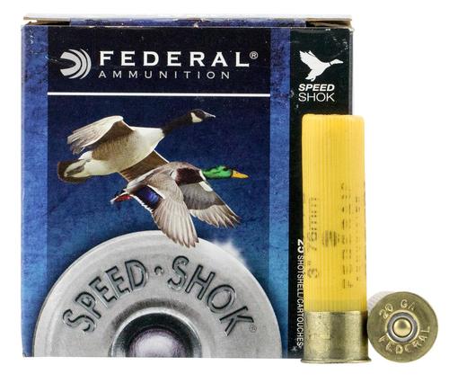 Federal Speed-Shok Shotshells WF2091, 20 Gauge, 3", 7/8 oz, 1550 fps, #1 Steel Shot, 25 Rds/bx