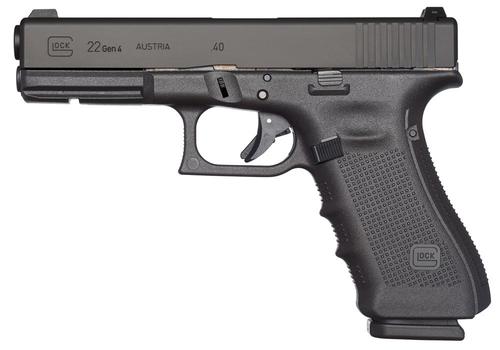 Glock G22 Pistol UI2250201, 40 S&W, 4.4", Black Polymer Grips, Black Finish, 10 Rds