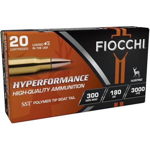 Fiocchi Extrema Line Rifle Ammunition 300WMHSA, 300 Winchester Magnum, SST Polymer Tip BT, 180 GR, 3000 fps, 20 Rd/bx