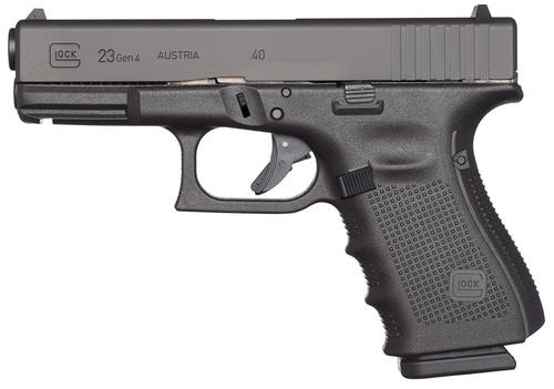 Glock G23 Pistol UI2350201, 40 S&W, 4", Black Polymer Grips, Black Finish, 10 Rds