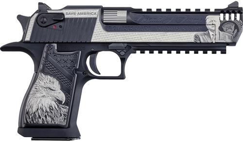 Magnum Research Desert Eagle Mark XIX Trump Pistol DE50TPR, 50 Action Express, 6", Black Grip, Black Finish, 7 Rd