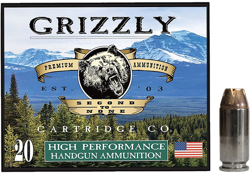 Grizzly Ammunition High Performance Pistol Ammunition GC4SW4, 40 S&W, Jacketed Hollow Point (JHP), 180 GR, 1125 fps, 20 Rd/bx