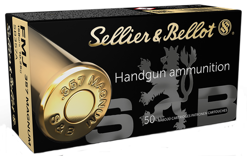 Sellier & Bellot Pistol Ammuntion SB357A, 357 Magnum, Full Metal Jacket (FMJ), 158 GR, 1400 fps, 50 Rd/bx