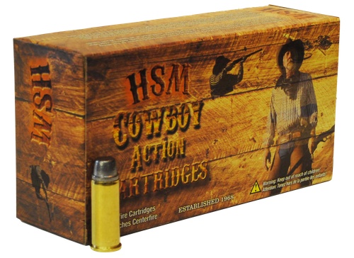 HSM Cowboy Action Pistol Ammunition 44M-1-N, 44 Remington Magnum, Lead Semi-WadCutter, 240 GR, 1150 fps, 50 Rds/bx