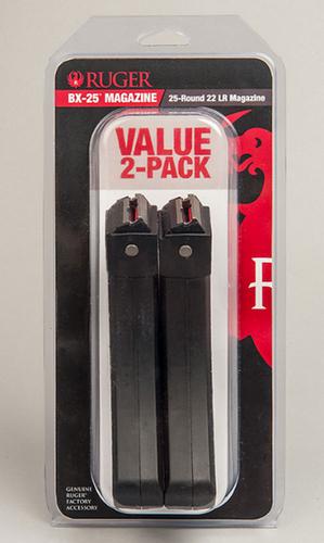 Ruger BX25 Magazine Value Pack, 22 Long Rifle, 25 Rounds Black Box Magazine (90548)