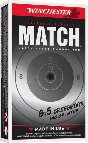 Winchester Sierra MatchKing S65CM, 6.5 Creedmoor, Boat Tail Hollow Point, 140 GR, 2556 fps, 20 Rd/bx