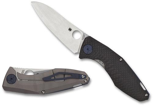 Spyderco Drunken Folding Knife, Plian Edge, Carbon Fiber/Titanium Handle (C235CFTIP)