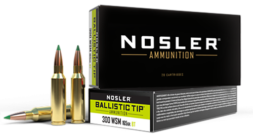 Nosler Ballistic Tip Rifle Ammunition 61035, 300 WSM, Ballistic Tip, 165 gr, 3125 fps, 20 Rd/Bx