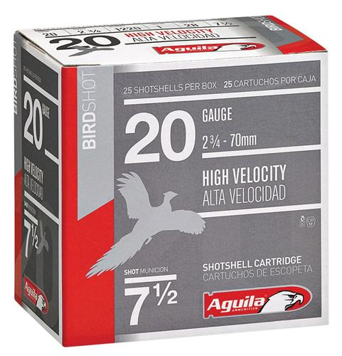 Aguila Field Shotshells 1CHB2048, 20 Gauge, 2-3/4", 1 oz, 1220 fps, #8 Lead Shot, 25 Rds/bx