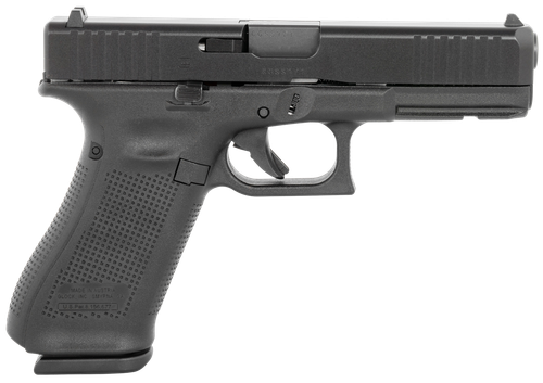 Glock 17 V Pistol PV1750203, 9mm, 4.49 in, Black Polymer Grip, nDLC Finish, Fixed Sights, GMB Barrel, 17 Rds