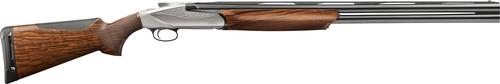 Benelli 828U O/U Shotgun 10703, 12 Gauge, 26", 3" Chamber, AA-Grade Satin Walnut Stock, Engraved Nickel Plated