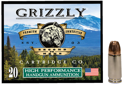 Grizzly Ammunition High Performance Pistol Ammunition GC9MM2, 9mm, Jacketed Hollow Point (JHP), 124 GR, 1200 fps, 20 Rd/bx