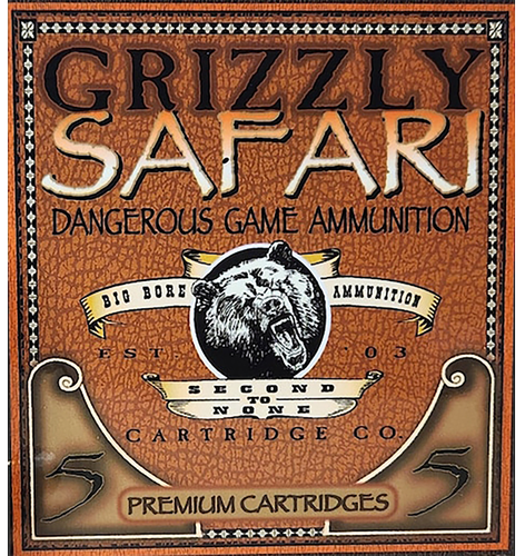 Grizzly Ammunition Safari Rifle Ammunition GC5NE2, 500 Nitro Express, Triple Shock X, 570 GR, 2150 fps, 5 Rd/bx