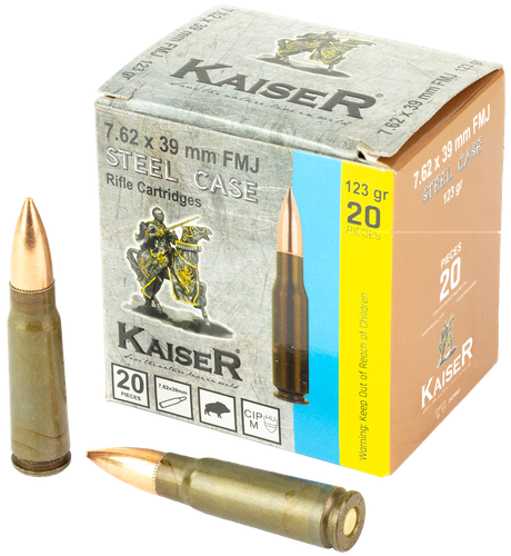 Century Rifle Ammunition AM8313, 7.62X39, Full Metal Jacket, 123 gr, 20 Rd/Bx