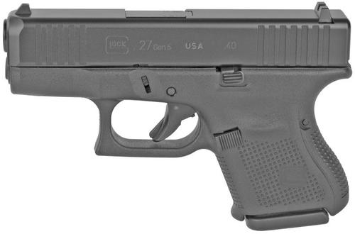 Glock G27 Gen 5 Pistol UG27S0201, 40 S&W, 3.4", Black Interchangeable Backstrap Grips, Black Finish, 9 Rds