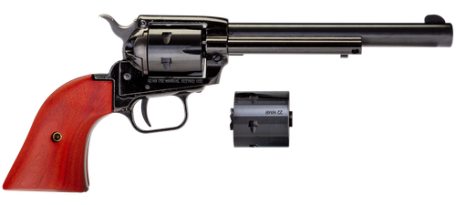 Heritage Rough Rider Single Action Rimfire Revolver RR22MB6, 22 LR / 22 WMR, 6 1/2", Wood Grip, Blue Finish, 6 Rd