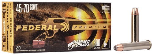 Federal Premium Hammer Down Rifle Ammunition LG45701, 45-70 Government, Bonded Soft Point, 300 GR, 1850 fps, 20 Rd/bx