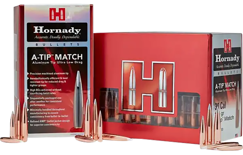 Hornady Rifle Bullet .338 cal 300 Grain A-Tip Match 100/Box (33389), Not Loaded
