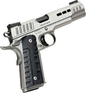 Kimber 3000427 Rapide Frost Pistol - 45 ACP, 5", Sliver/Grey Rapide G10 Grips, Silver KimPro II Finish, 8 Rds