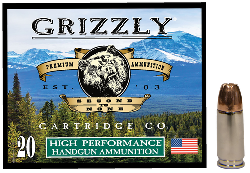 Grizzly Ammunition High Performance Pistol Ammunition GC9MM1, 9mm, Jacketed Hollow Point (JHP), 115 GR, 1250 fps, 20 Rd/bx