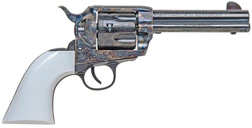 Traditions 1873 Frontier Revolver SAT73110BTM, 45 Colt, 4.75", White PVC Grips, Color Case Hardened Finish, 6 Rds