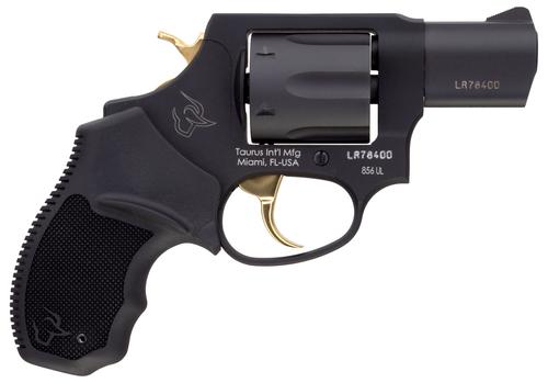 Taurus 856 Ultra-Lite Revolver 2856021ULGLD, 38 Special, 2", Black Rubber Grip, Matte Black Finish, 6 Rd
