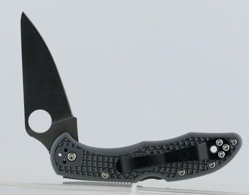 Spyderco Delica 4 Lightweight Drop Point Plain Edge Folding Knife w/Gray Handle (C11FPGY)