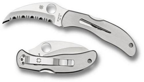 Spyderco Harpy Hawbill Blade Knife w/Stainless Steel Handle C08S