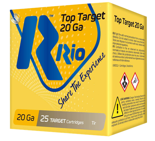 Rio Sub Gauge Top Target Loads TT209, 20 Gauge, 2-3/4", 7/8 oz, 1250 fps, #9 Shot, 25 Rd/bx
