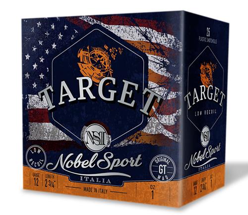 Nobel Sport Target Low Recoil Shotshells ANSLR19, 12 Gauge, 2-3/4", 1 oz, 1200 fps, #9 Lead Shot, 25 Rds/box
