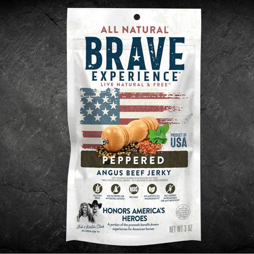 Brave Experience All Natural American Angus Peppered Beef Jerky, 3oz (WM722)