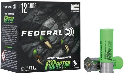 Federal Rob Roberts Raptor Steel Shotshells RRS1382, 12 Gauge, 3 in, 1 3/8 oz, 1400 fps, #2 Shot, 25 Rds/Bx