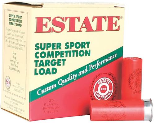 Estate Super Sport Target Shotshells SS12H1, 12 Gauge, 2-3/4", 1 oz, 1235 fps, #8 Lead Shot, 25 Rds/Bx