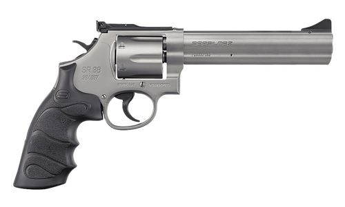 SAR USA SAR SR Revolver SARSR38ST6, 38 Special, 6in, Cylinder & Frame w/Black Finger Groove Grips, Steel Frame Finish, 6 Rds