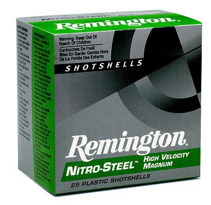 Remington Nitro Steel Shotshells Magnum NS12SB, 12 Gauge, 2-3/4", 1-1/4 oz, 1275 fps, #BB Steel Shotshells Shot, 25 Rds/Bx